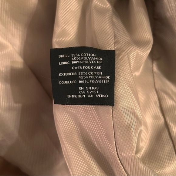 Cole Haan Women Beige Classic Trench Coat High Collar Shoulder Pads Belt Size M - Picture 11 of 16